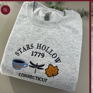 Gilmore Girls Stars Hollow EMBROIDERED Crewneck Sweatshirt Large NWOT